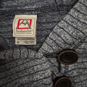 Avalanche Blue-Gray Knit Button Hooded Pullover